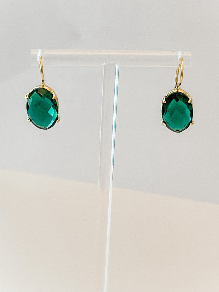OVAL GREEN TOURMALINE EARRING